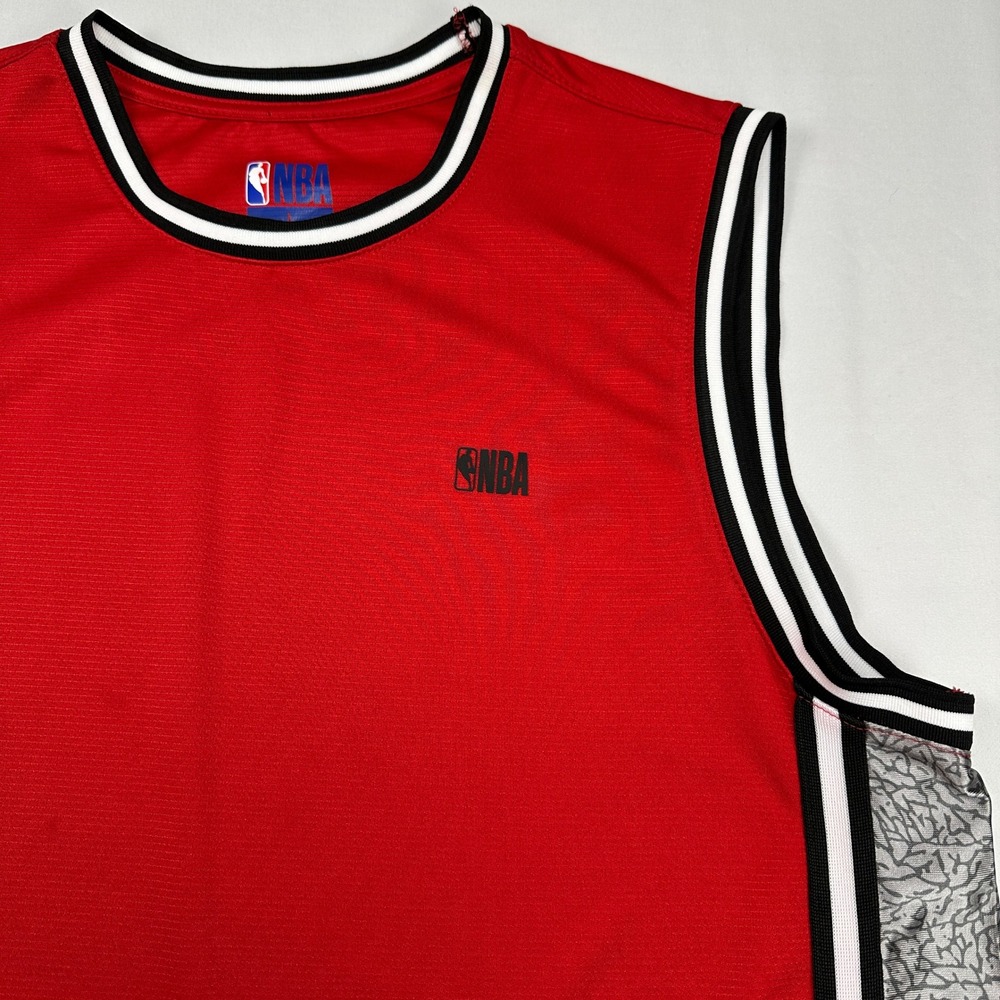 NBA Mens Basketball Hype Muscle Tank Jersey Red Elephant Print Side Panels Large